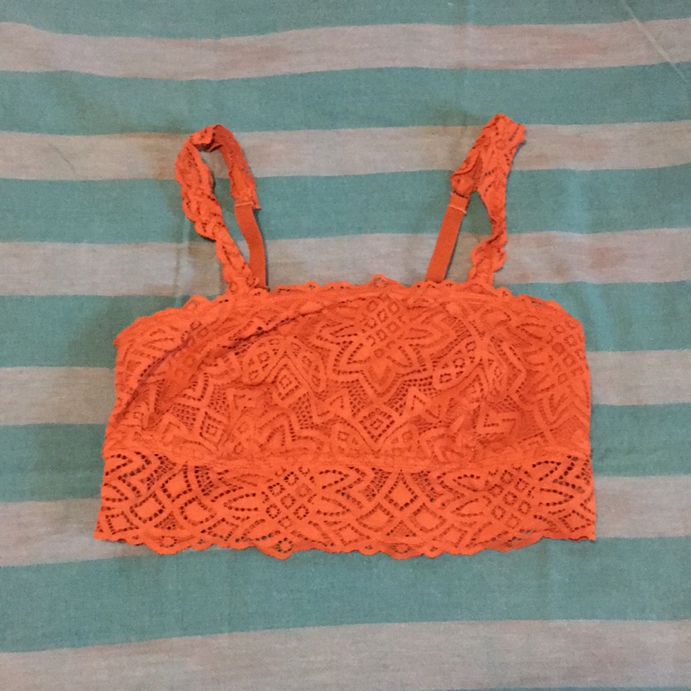 Aerie Orange Lace Bralette